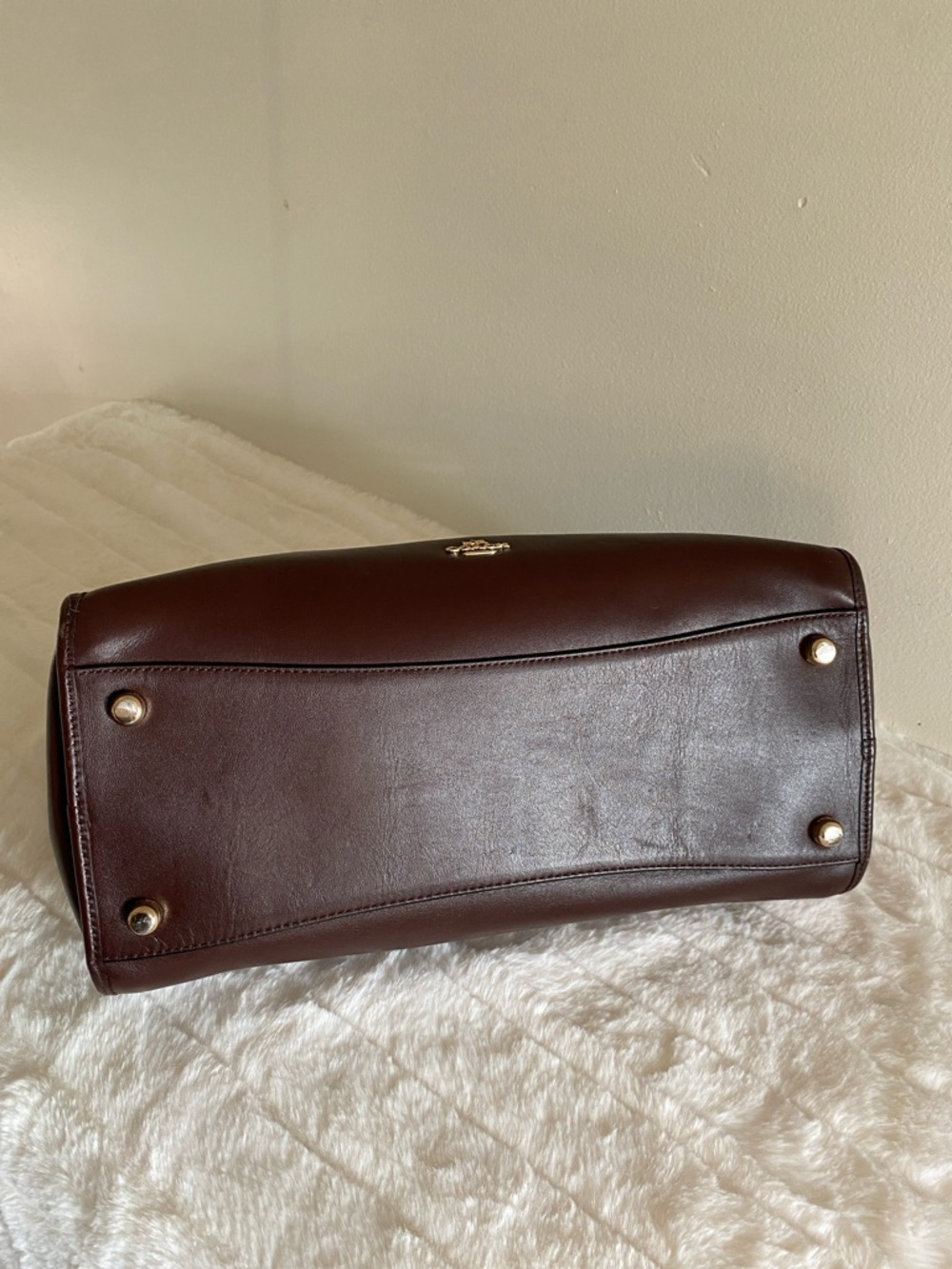 COACH Gramercy Leather Satchel in Oxblood - Picture 8 of 16